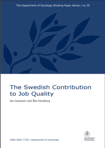 The Swedish Contribution to Job Quality  – Working paper