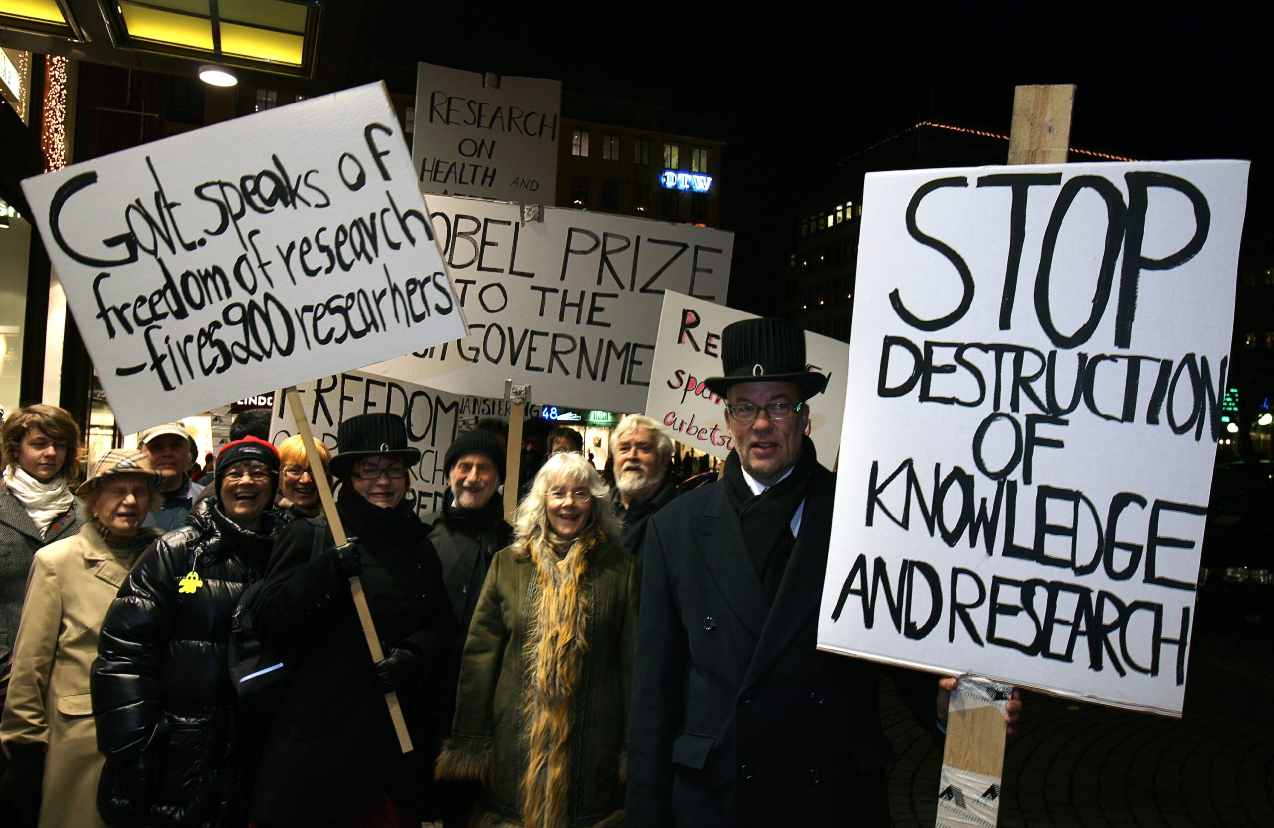 Nobelpris och demonstration mot forskningspolitisk klåfingrighet, dec. 2006 – 2023